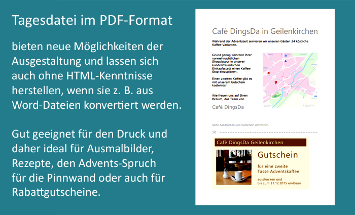Online-Adventskalender Vorlage
