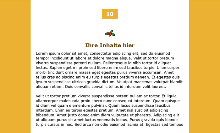 Online-Adventskalender Vorlage